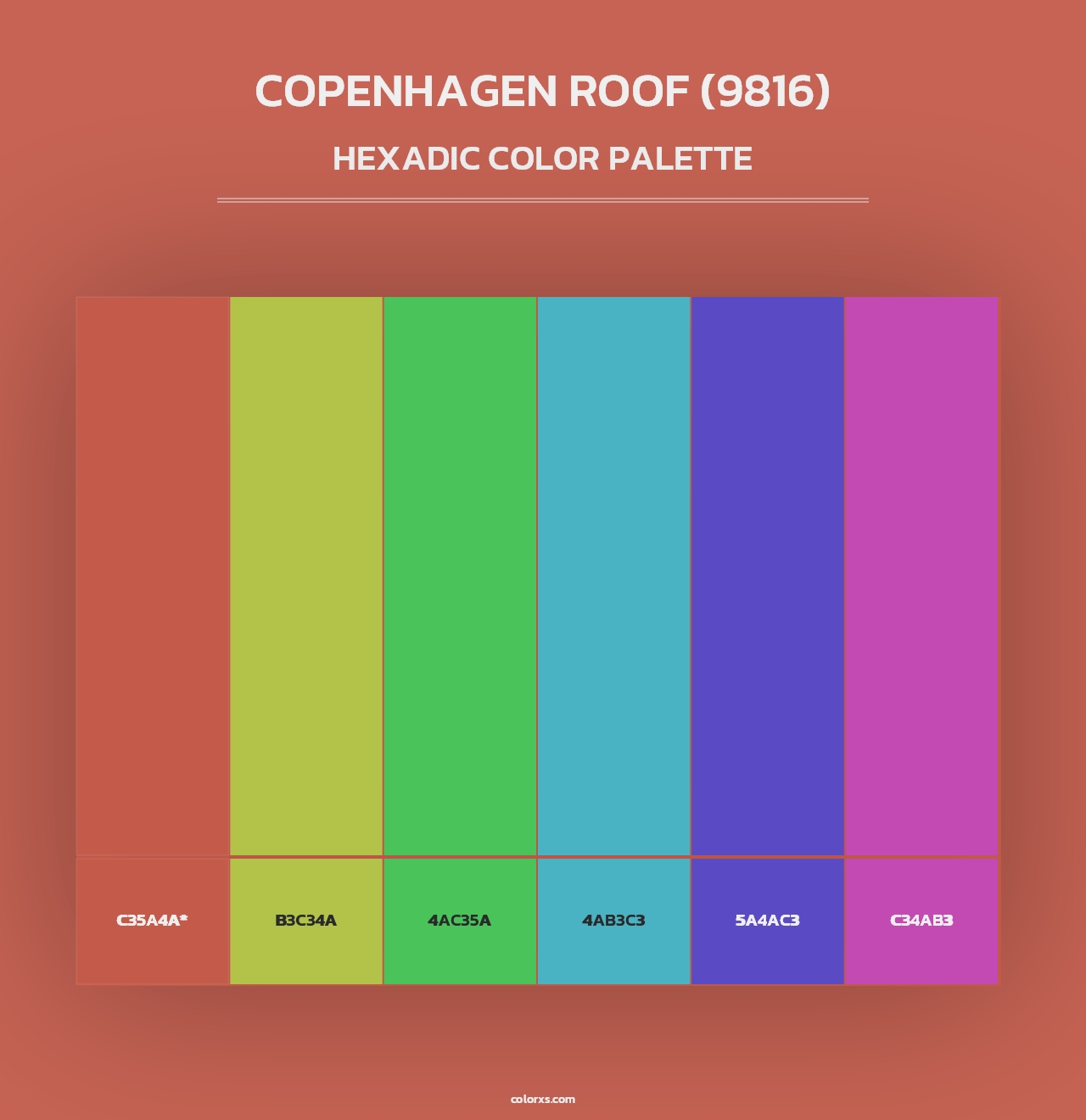 Copenhagen Roof (9816) - Hexadic Color Palette