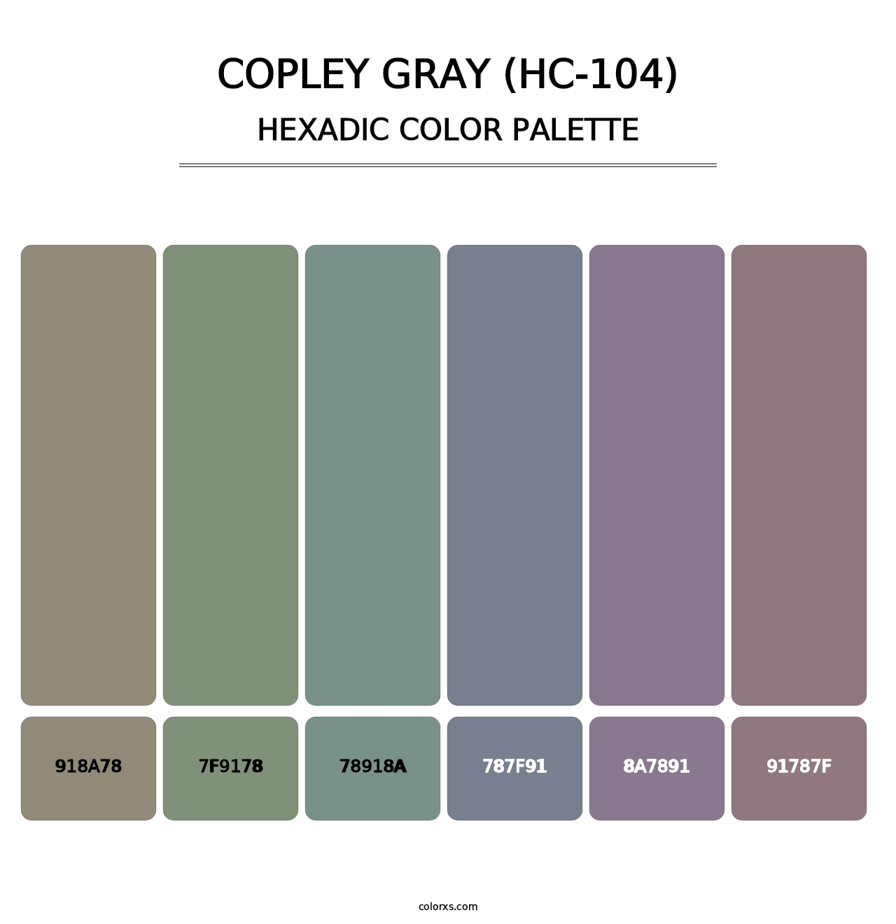 Copley Gray (HC-104) - Hexadic Color Palette