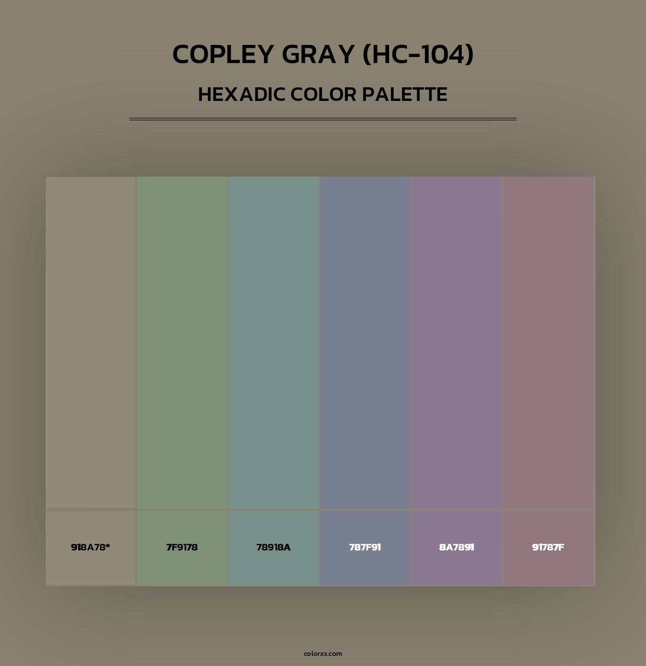 Copley Gray (HC-104) - Hexadic Color Palette
