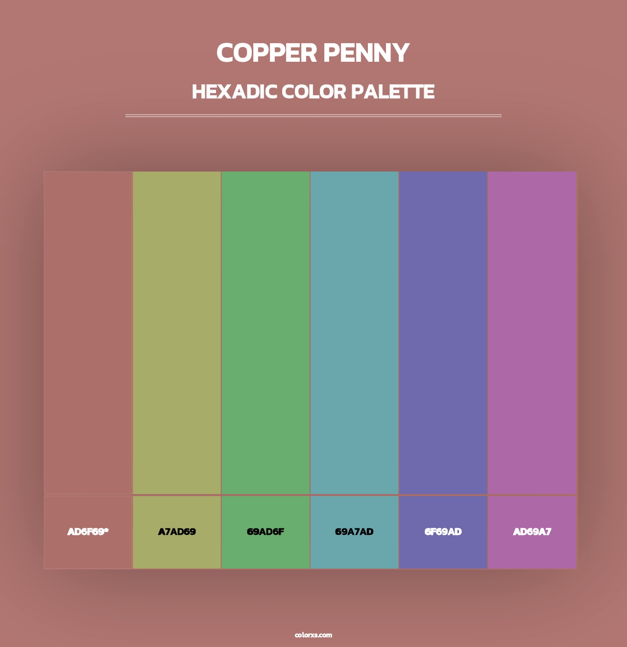 Copper Penny - Hexadic Color Palette