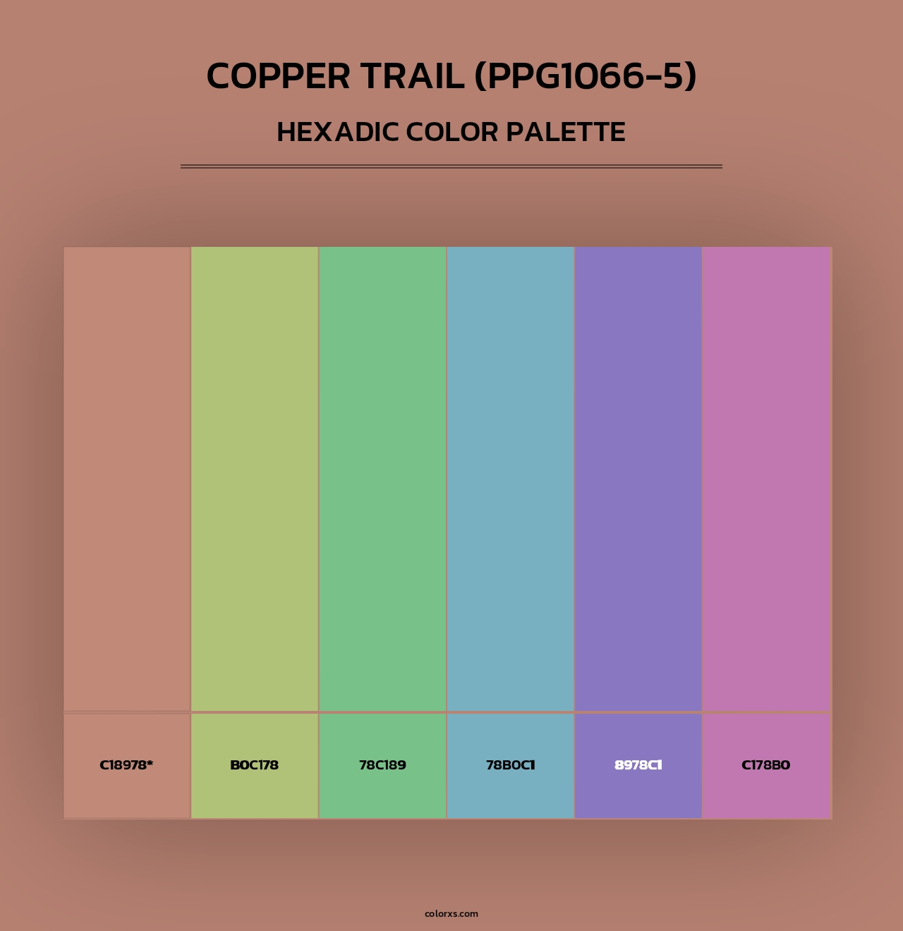 Copper Trail (PPG1066-5) - Hexadic Color Palette