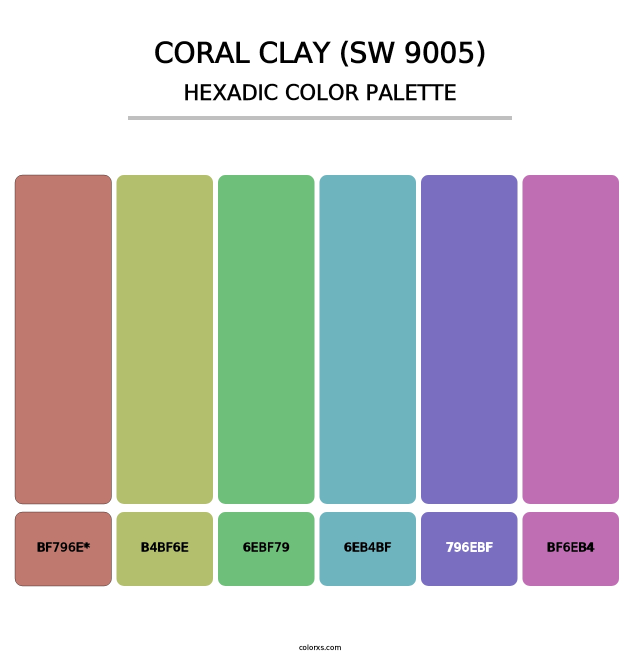 Coral Clay (SW 9005) - Hexadic Color Palette
