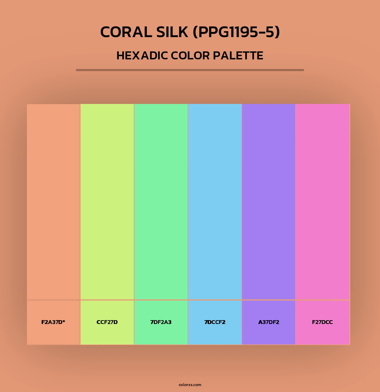 Coral Silk (PPG1195-5) - Hexadic Color Palette