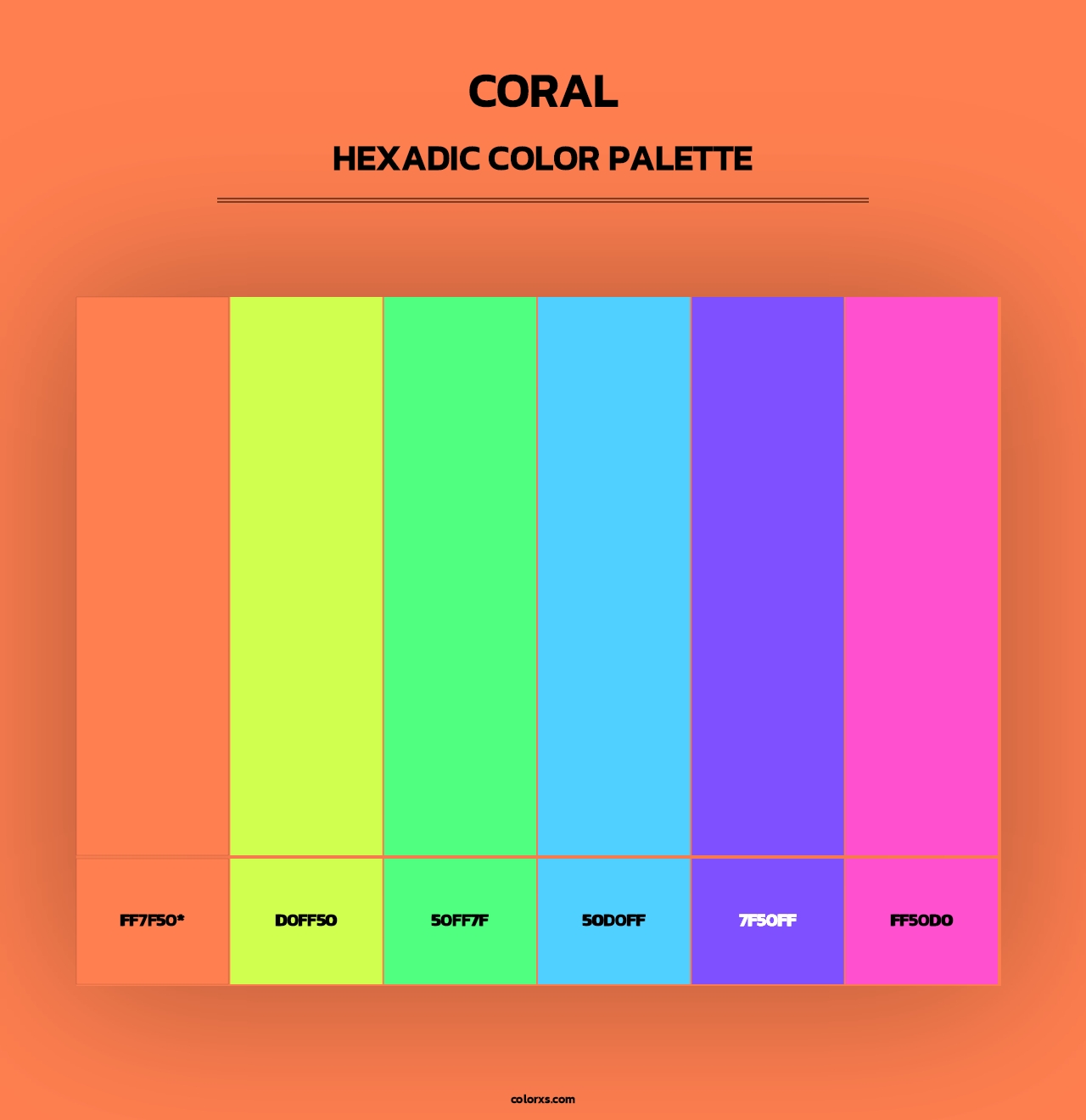 Coral - Hexadic Color Palette