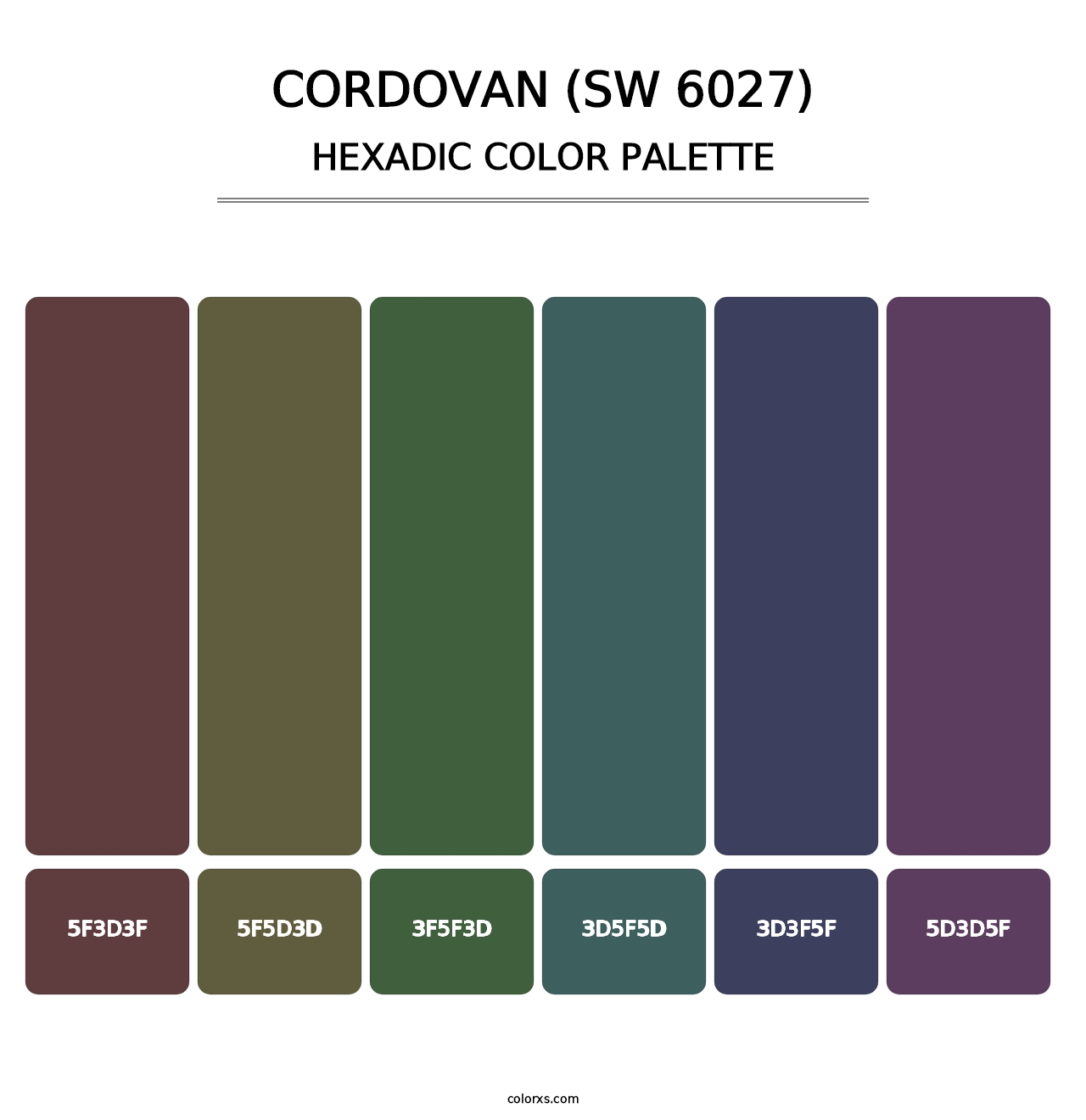 Cordovan (SW 6027) - Hexadic Color Palette