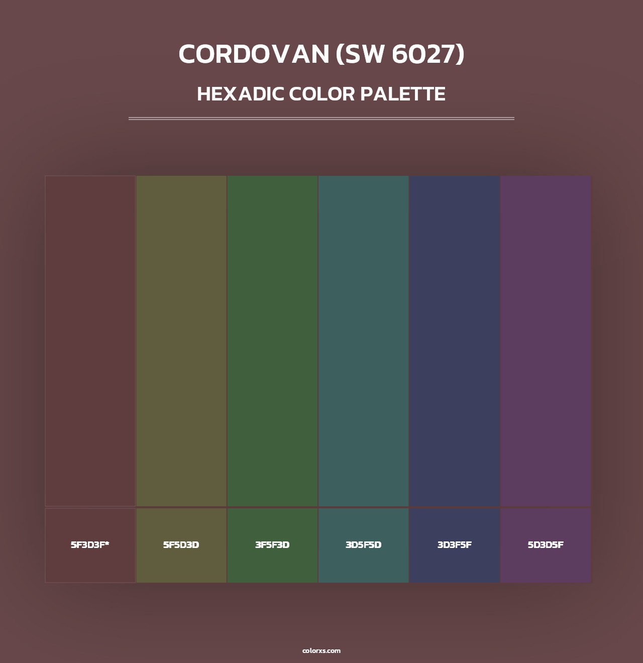 Cordovan (SW 6027) - Hexadic Color Palette