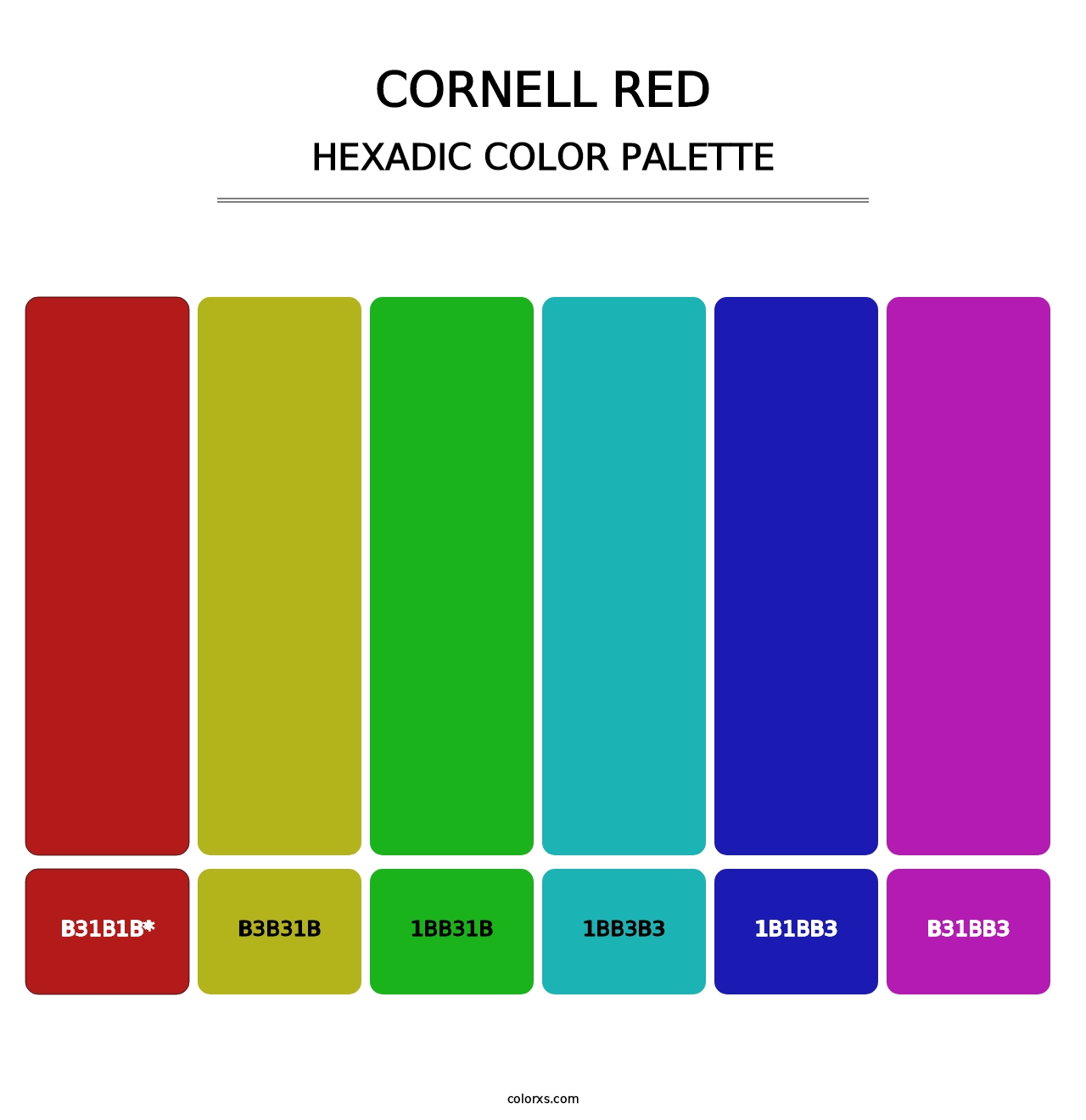 Cornell Red - Hexadic Color Palette