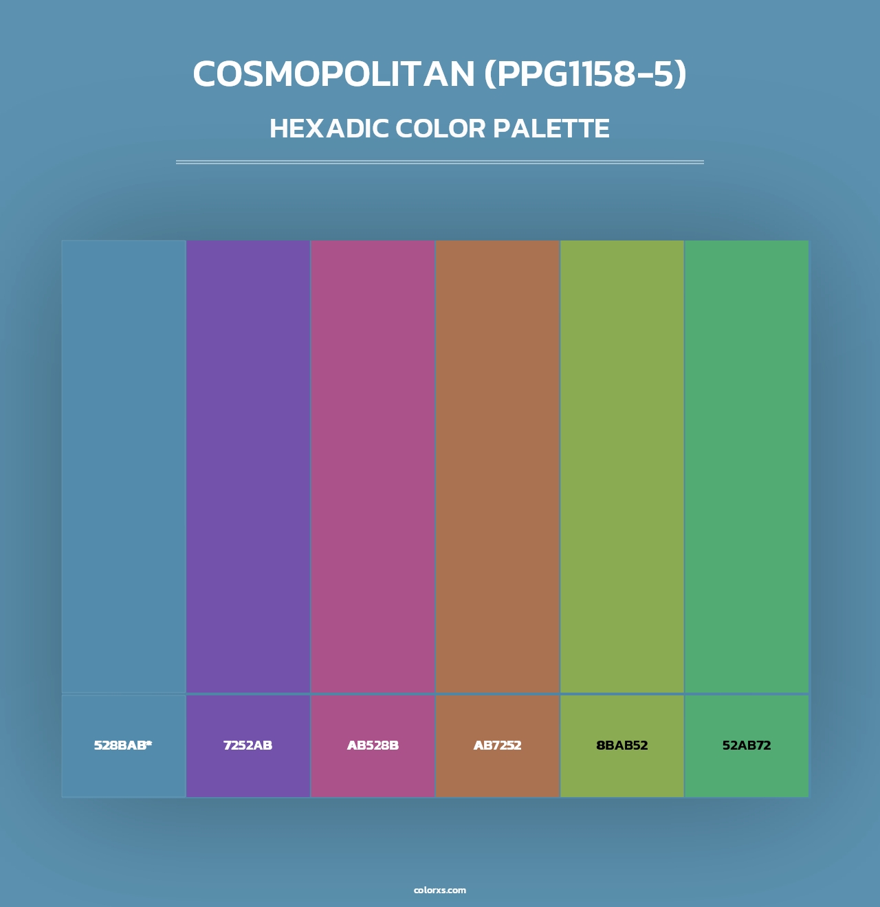 Cosmopolitan (PPG1158-5) - Hexadic Color Palette