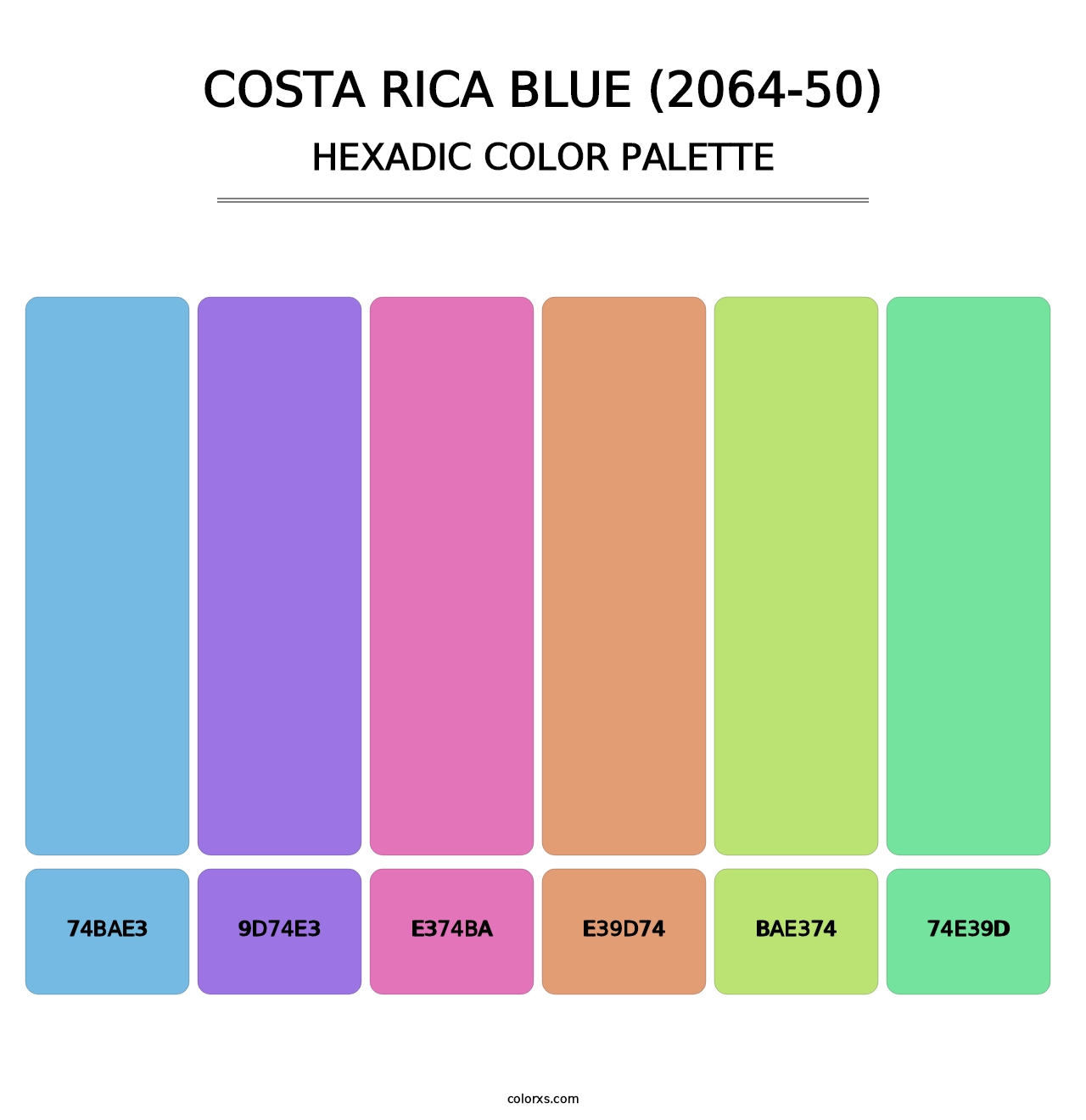 Costa Rica Blue (2064-50) - Hexadic Color Palette