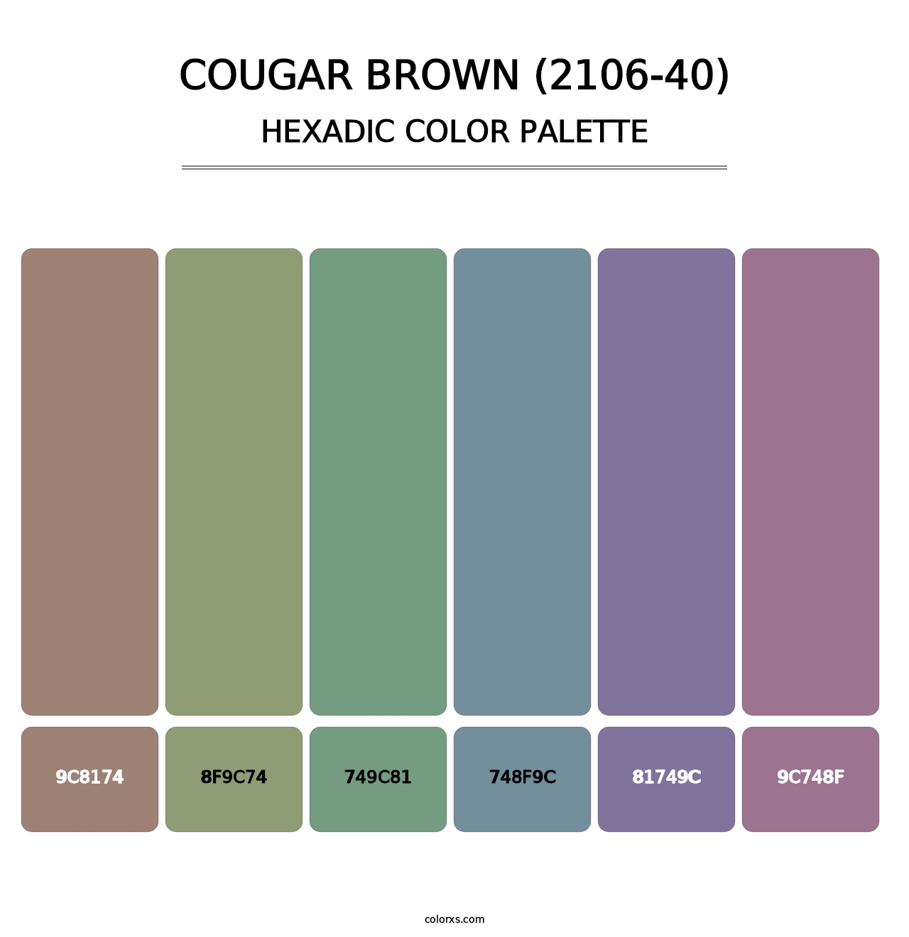 Cougar Brown (2106-40) - Hexadic Color Palette