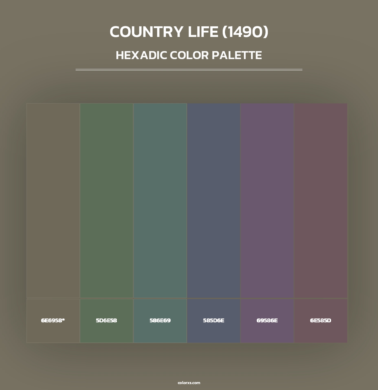 Country Life (1490) - Hexadic Color Palette