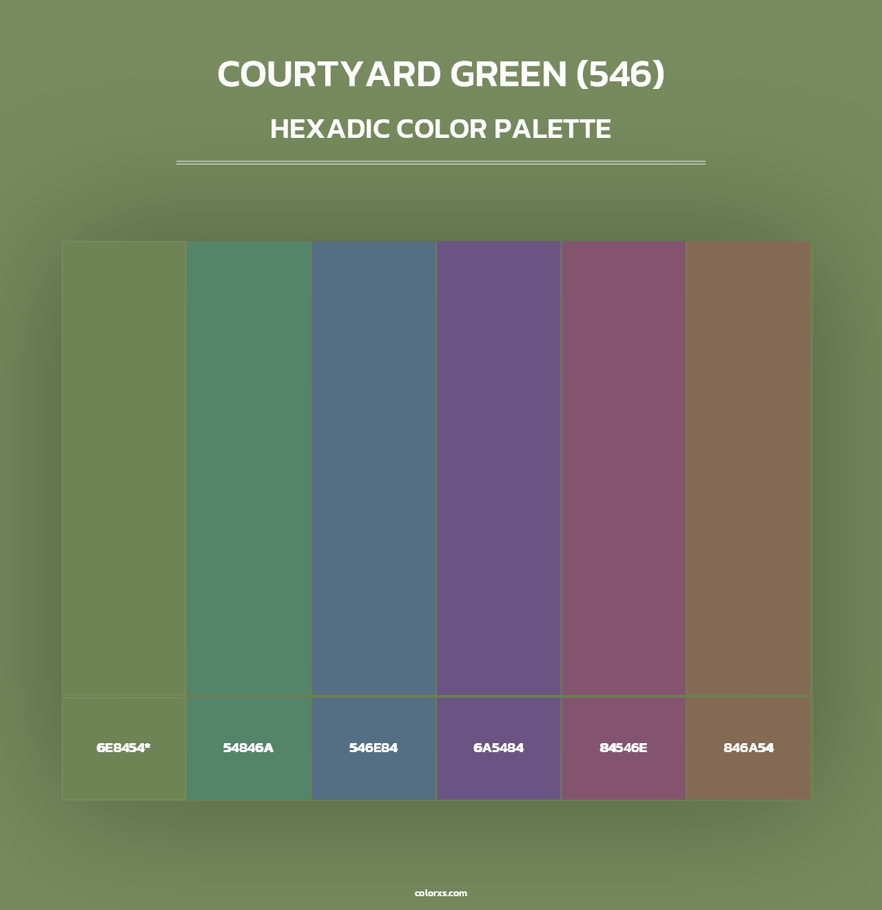 Courtyard Green (546) - Hexadic Color Palette
