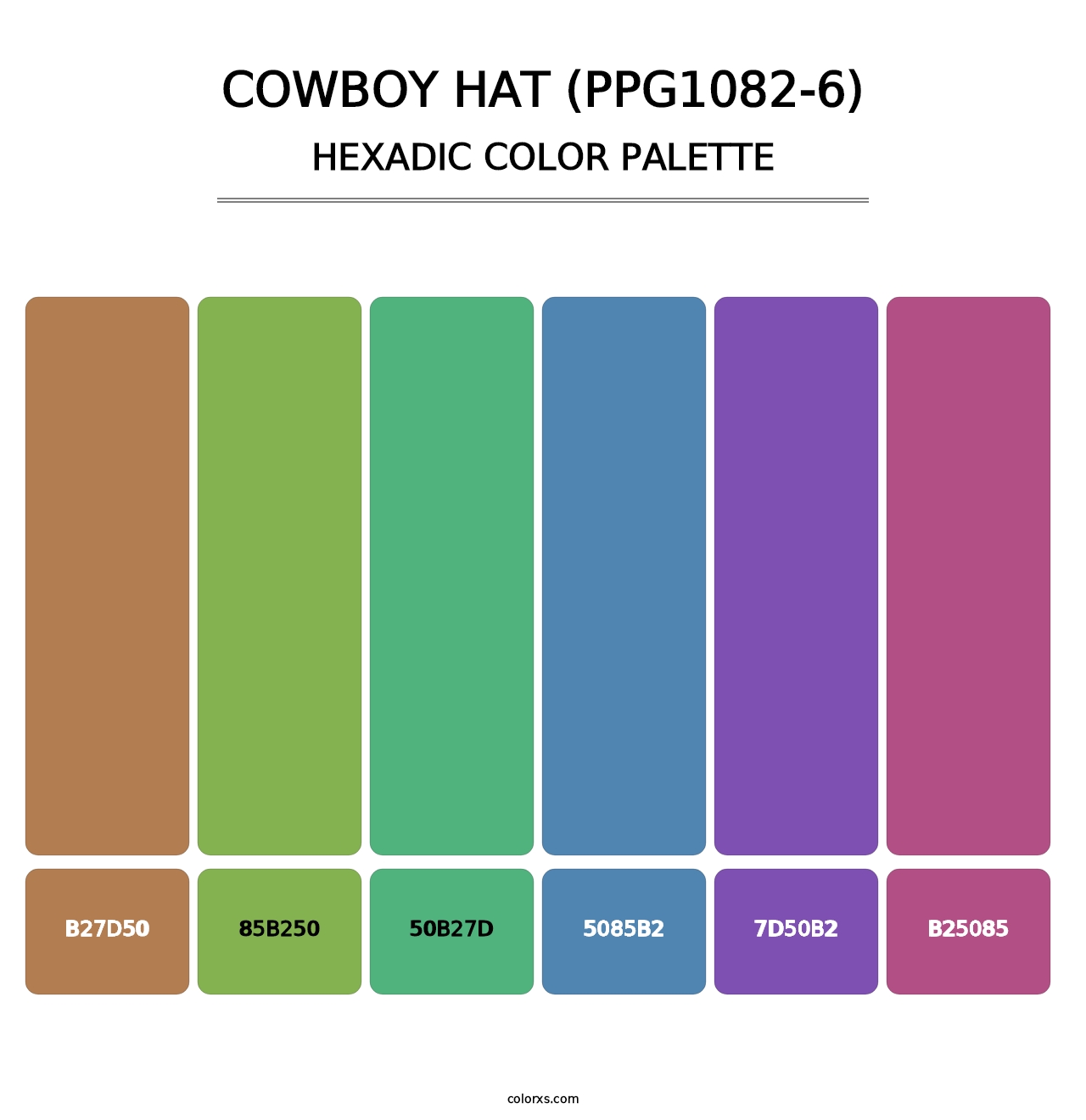 Cowboy Hat (PPG1082-6) - Hexadic Color Palette