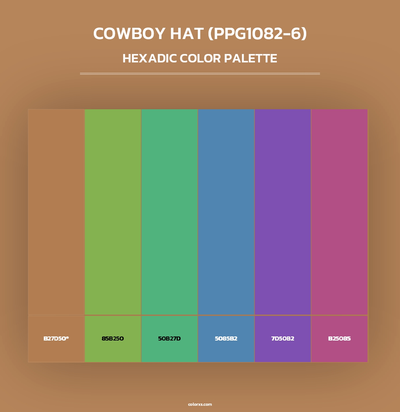 Cowboy Hat (PPG1082-6) - Hexadic Color Palette