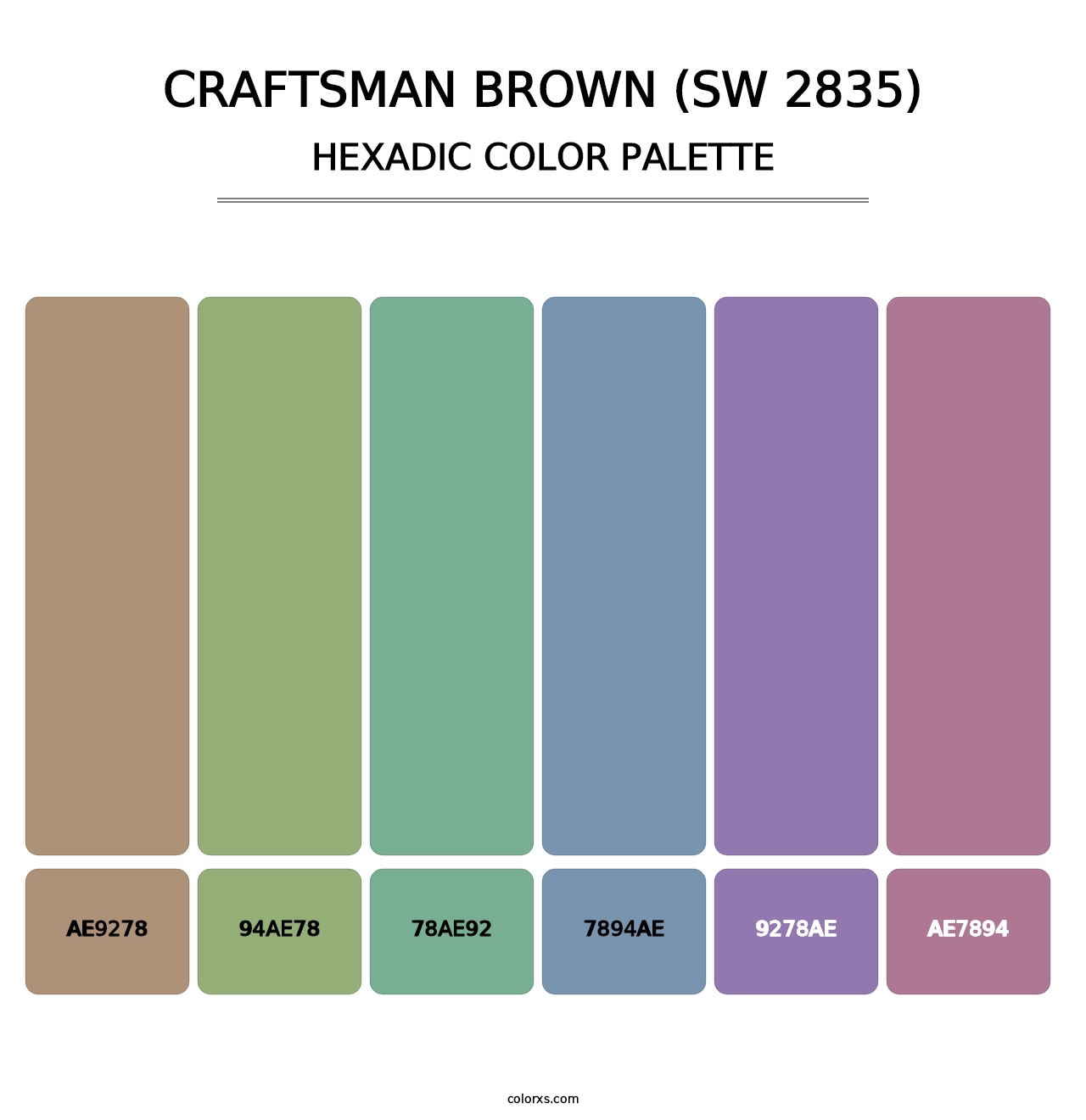 Craftsman Brown (SW 2835) - Hexadic Color Palette