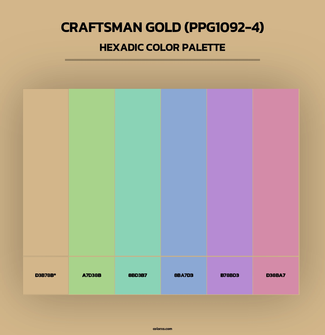 Craftsman Gold (PPG1092-4) - Hexadic Color Palette
