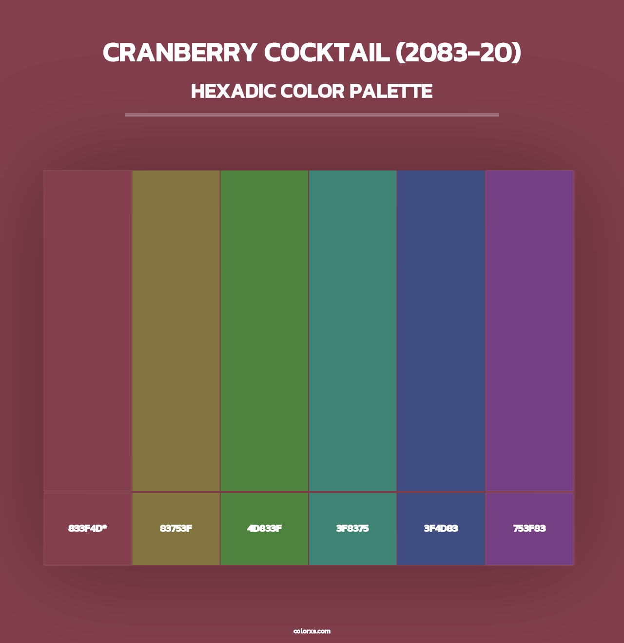 Cranberry Cocktail (2083-20) - Hexadic Color Palette