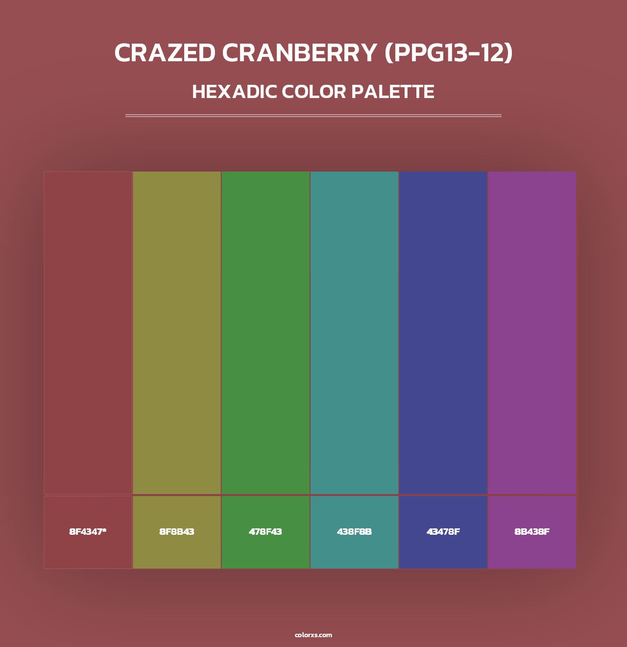 Crazed Cranberry (PPG13-12) - Hexadic Color Palette