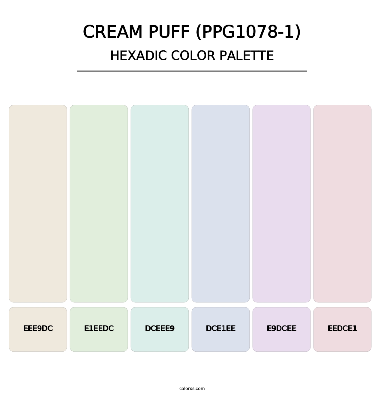 Cream Puff (PPG1078-1) - Hexadic Color Palette