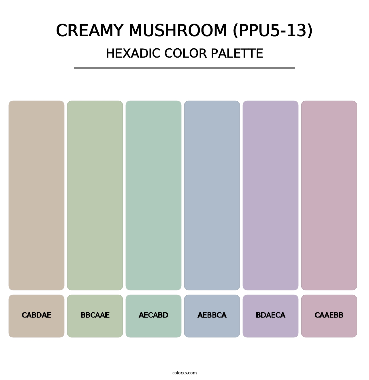 Creamy Mushroom (PPU5-13) - Hexadic Color Palette