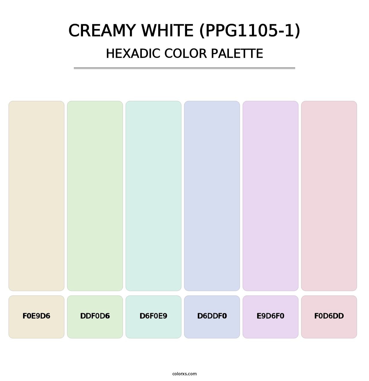 Creamy White (PPG1105-1) - Hexadic Color Palette