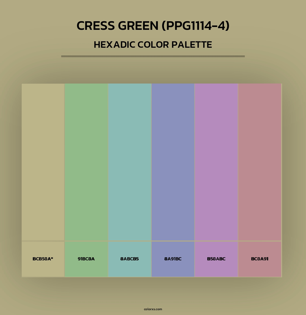 Cress Green (PPG1114-4) - Hexadic Color Palette
