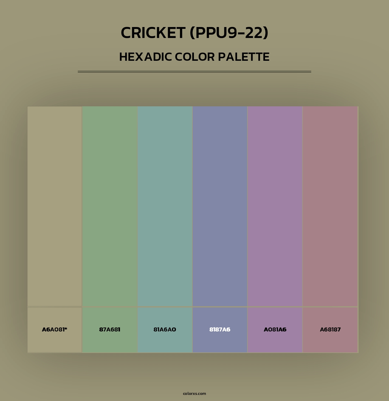 Cricket (PPU9-22) - Hexadic Color Palette