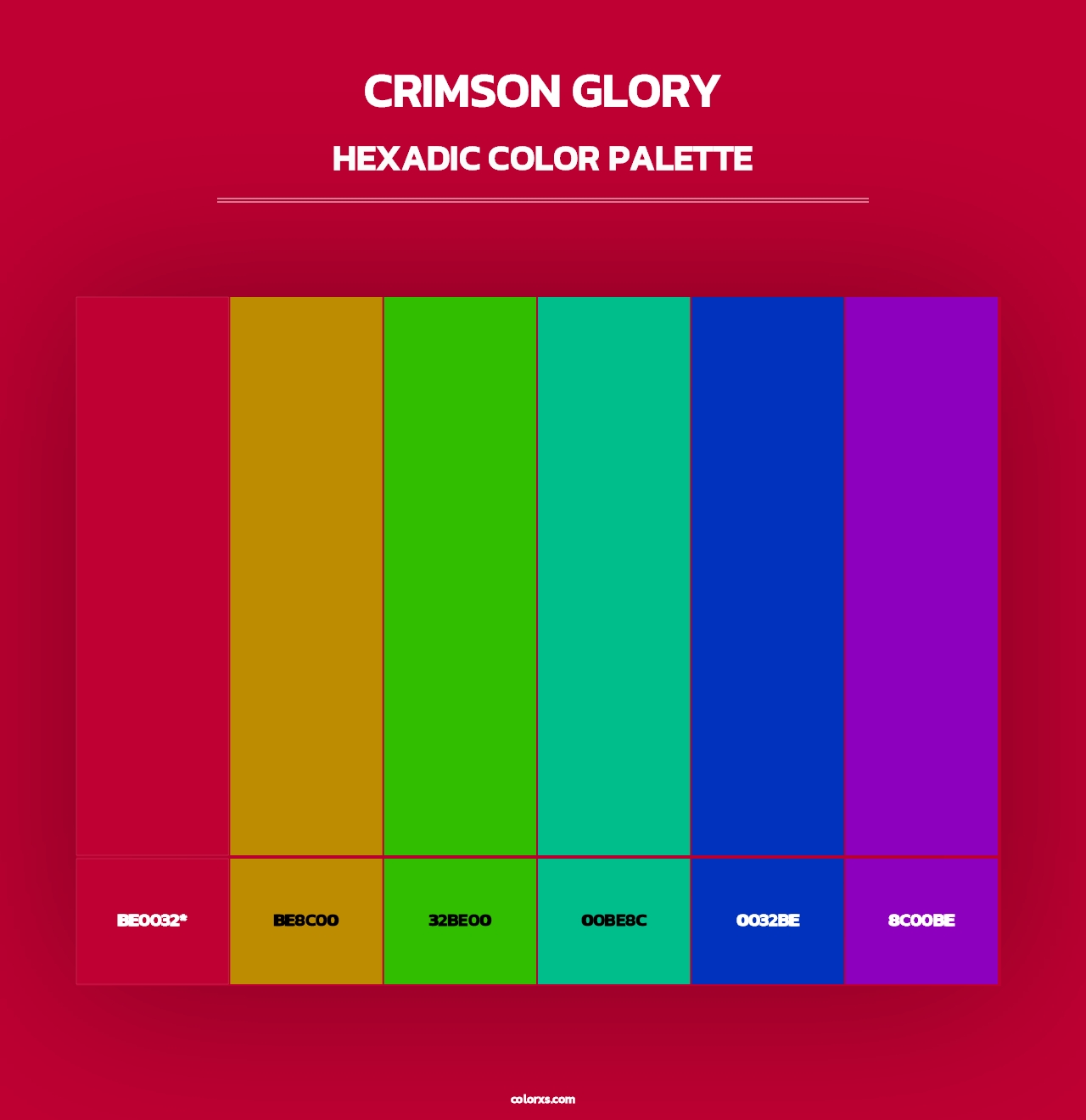 Crimson Glory - Hexadic Color Palette