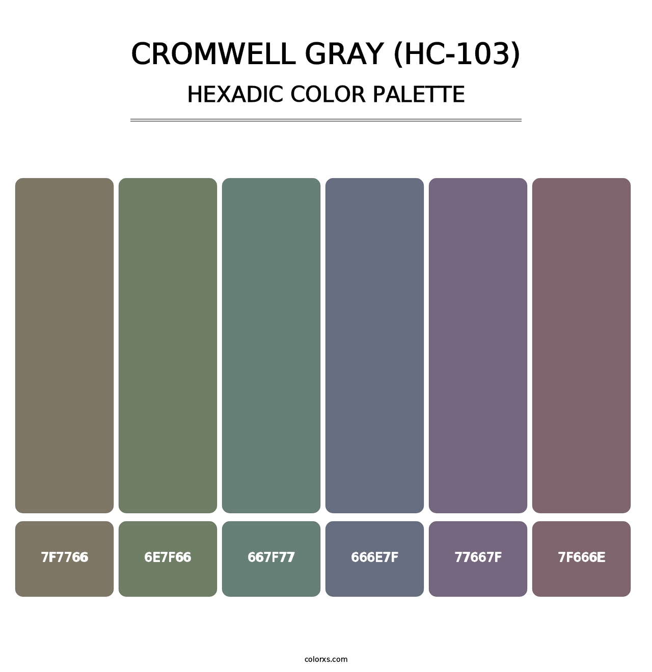 Cromwell Gray (HC-103) - Hexadic Color Palette
