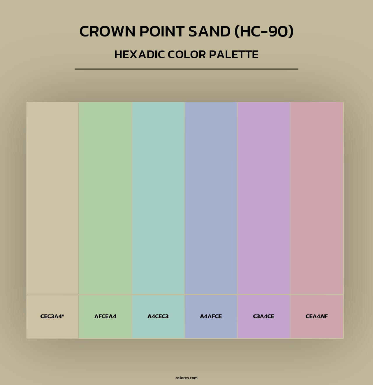 Crown Point Sand (HC-90) - Hexadic Color Palette
