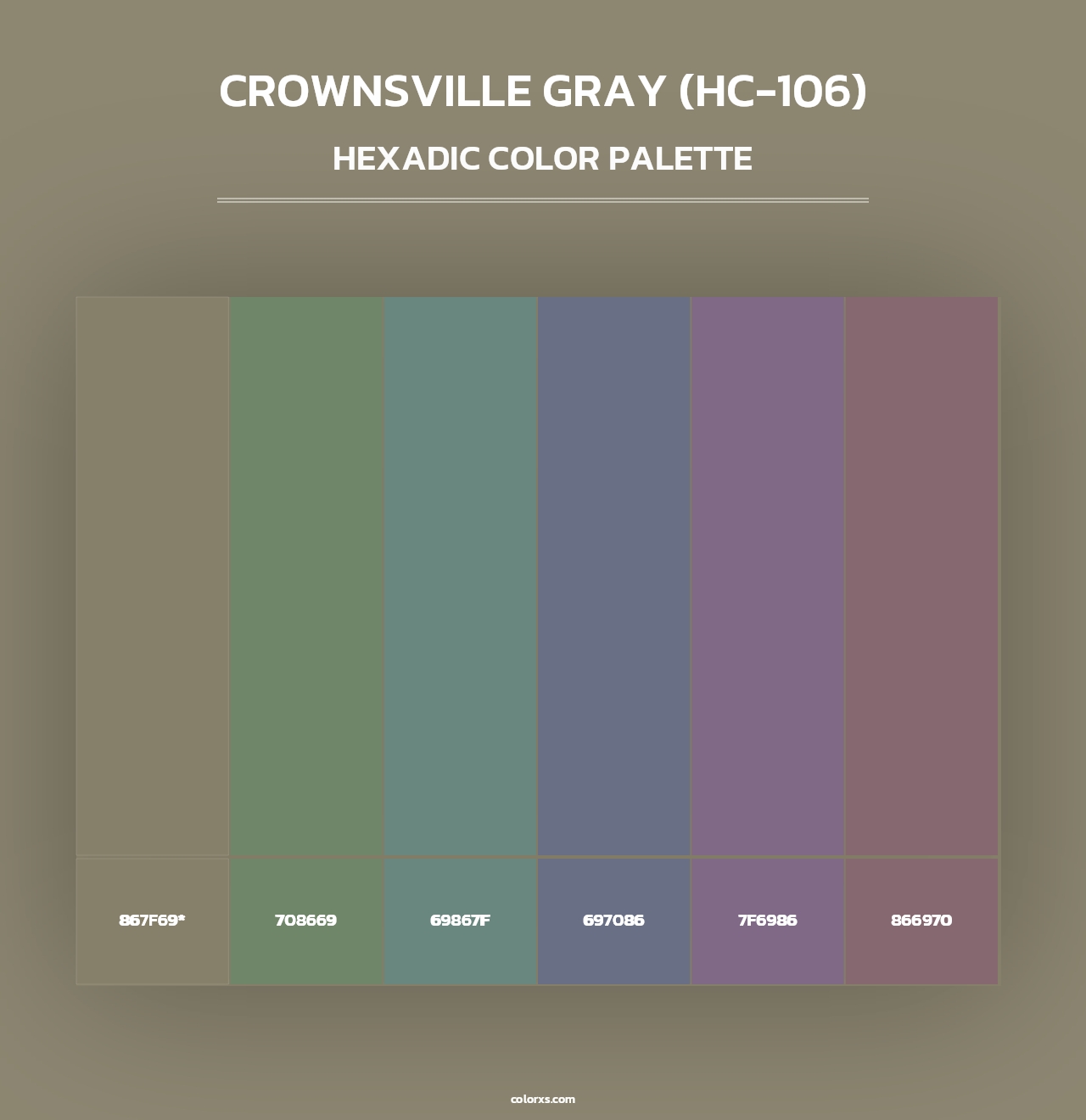 Crownsville Gray (HC-106) - Hexadic Color Palette