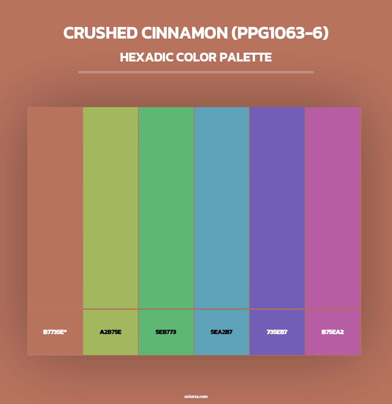 Crushed Cinnamon (PPG1063-6) - Hexadic Color Palette