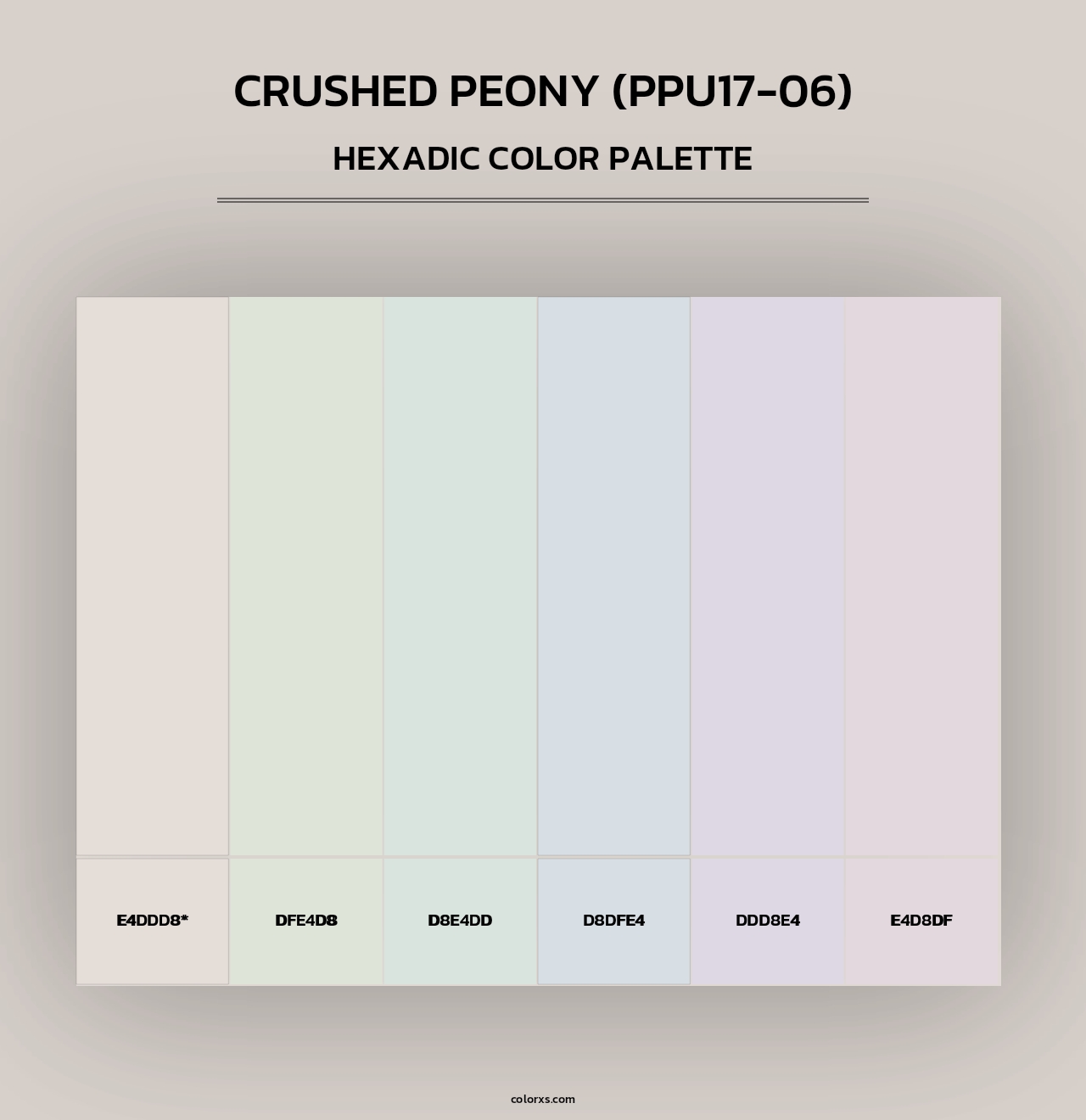 Crushed Peony (PPU17-06) - Hexadic Color Palette