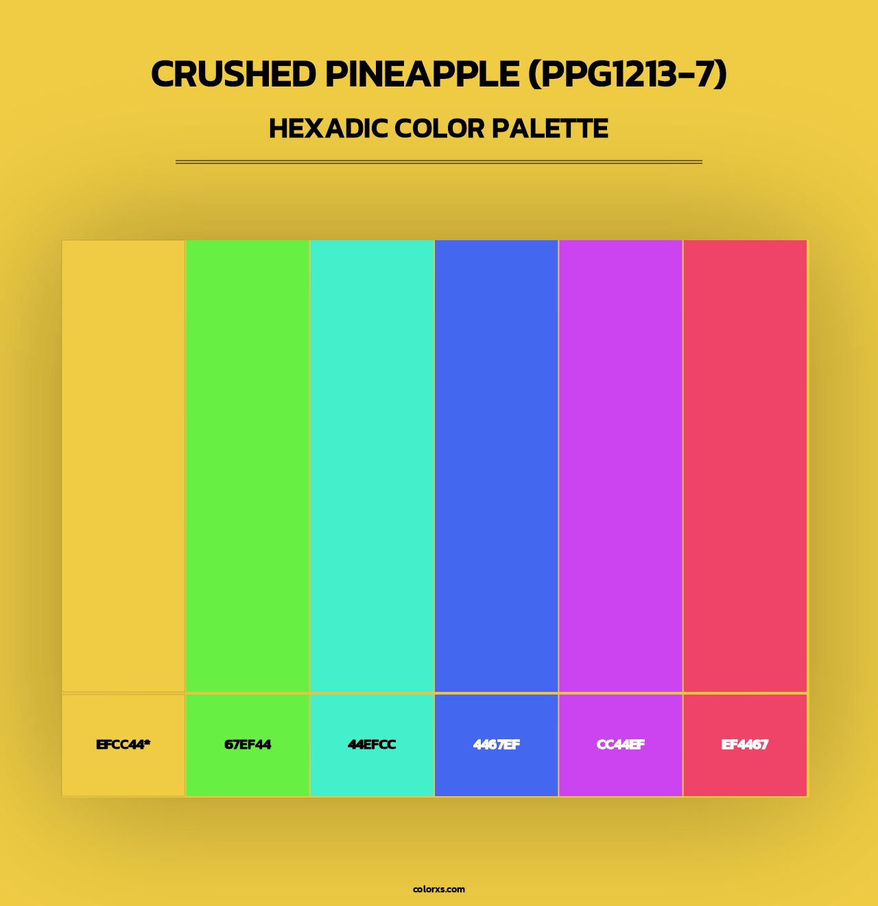 Crushed Pineapple (PPG1213-7) - Hexadic Color Palette