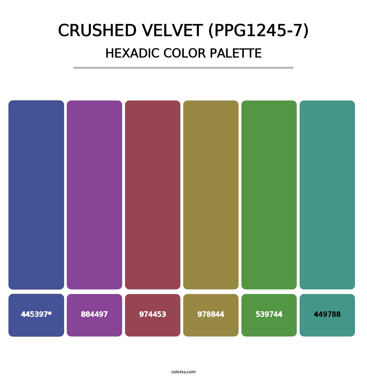 Crushed Velvet (PPG1245-7) - Hexadic Color Palette