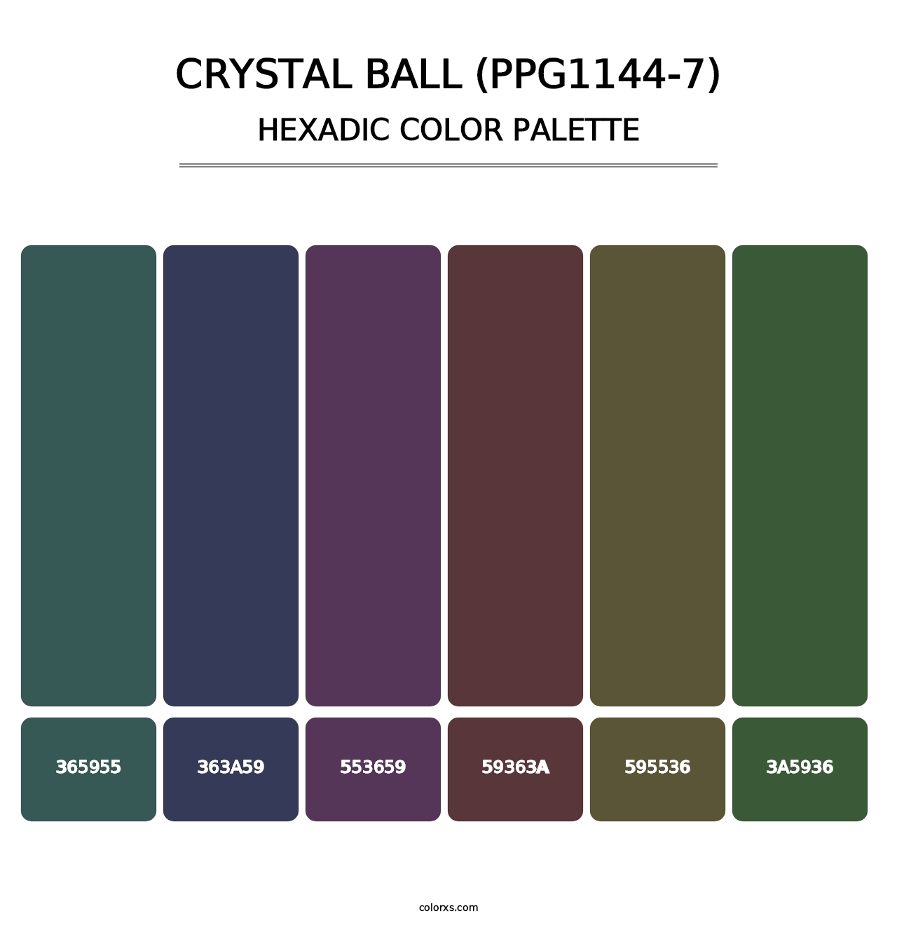Crystal Ball (PPG1144-7) - Hexadic Color Palette