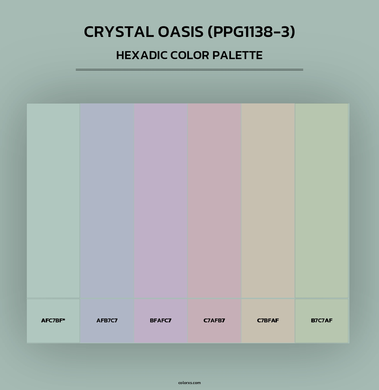 Crystal Oasis (PPG1138-3) - Hexadic Color Palette