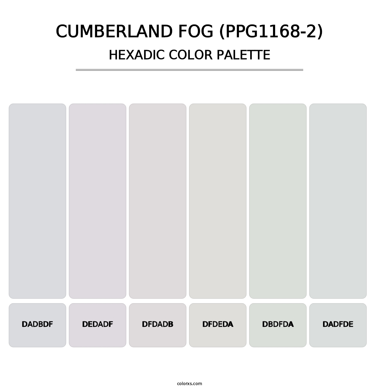 Cumberland Fog (PPG1168-2) - Hexadic Color Palette