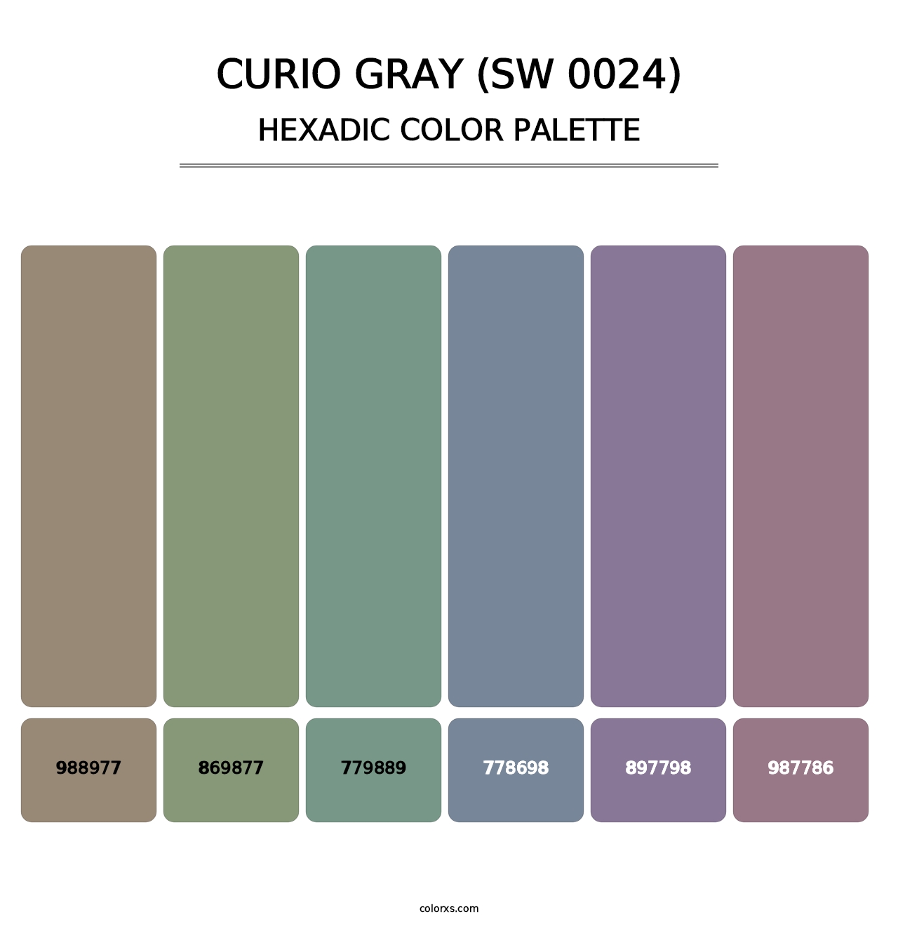 Curio Gray (SW 0024) - Hexadic Color Palette