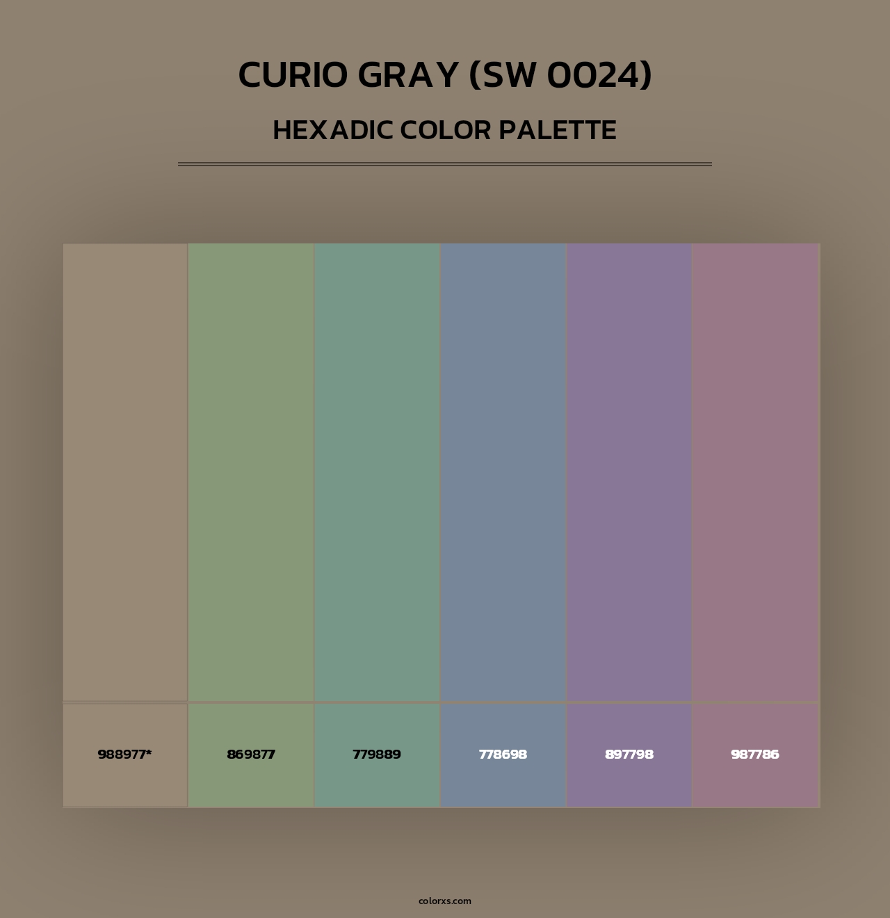 Curio Gray (SW 0024) - Hexadic Color Palette