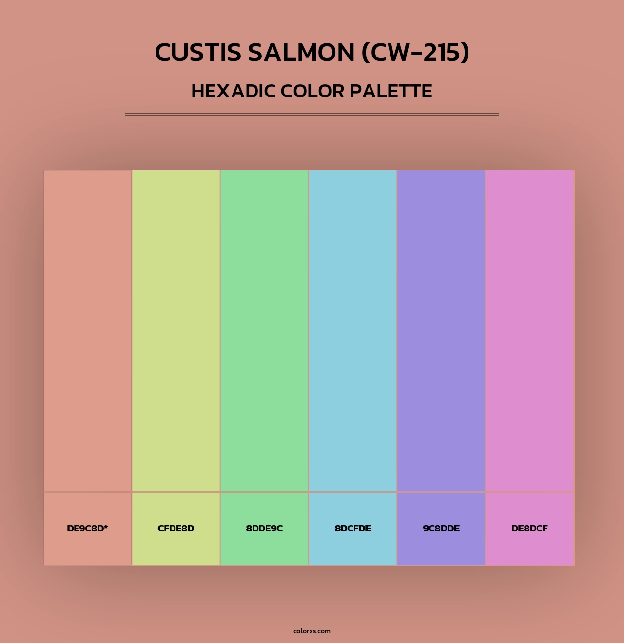 Custis Salmon (CW-215) - Hexadic Color Palette