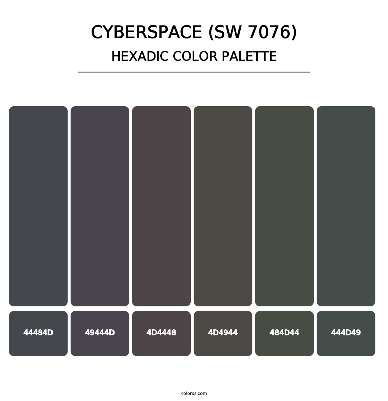 Cyberspace (SW 7076) - Hexadic Color Palette