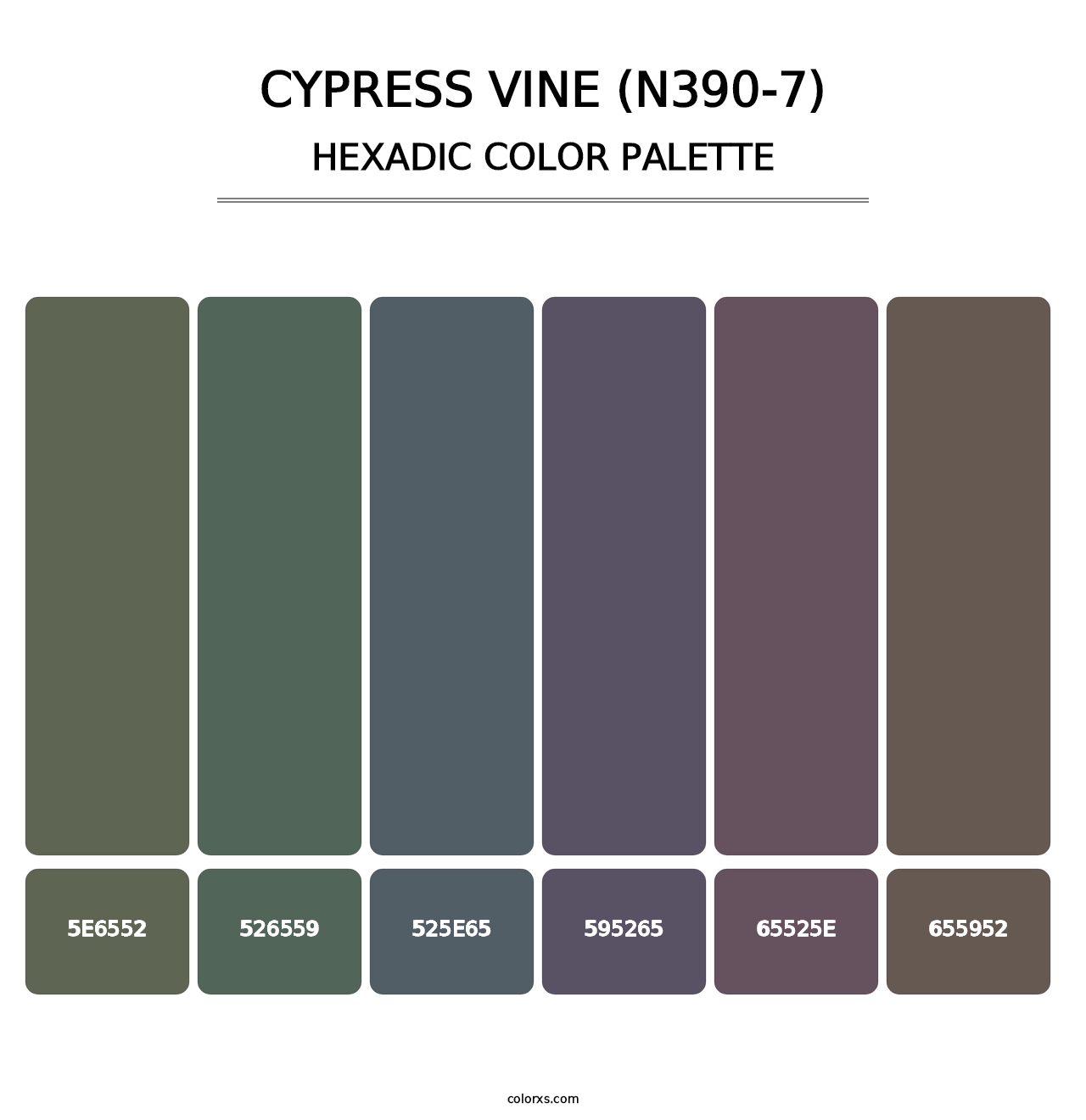Cypress Vine (N390-7) - Hexadic Color Palette