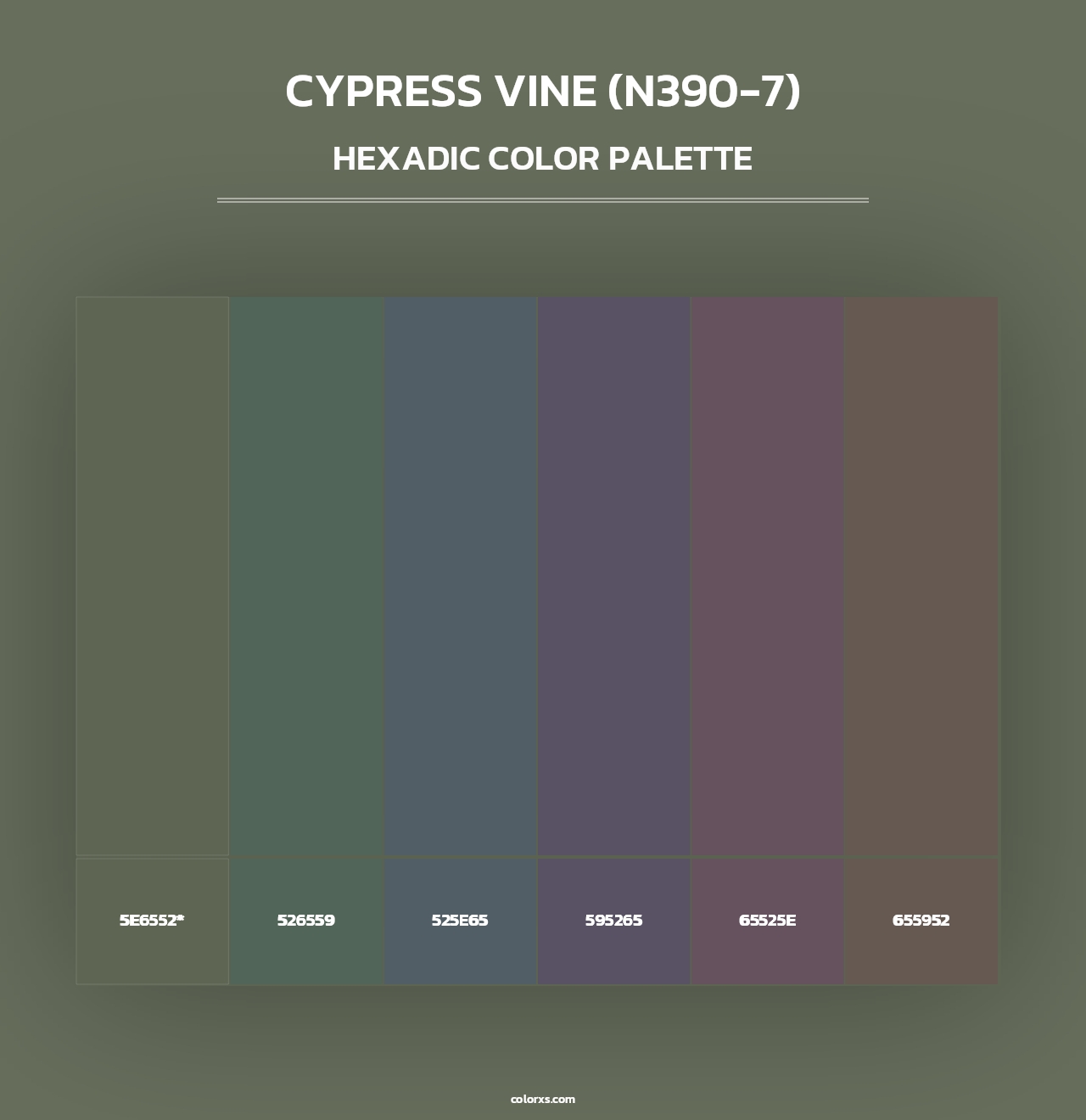 Cypress Vine (N390-7) - Hexadic Color Palette