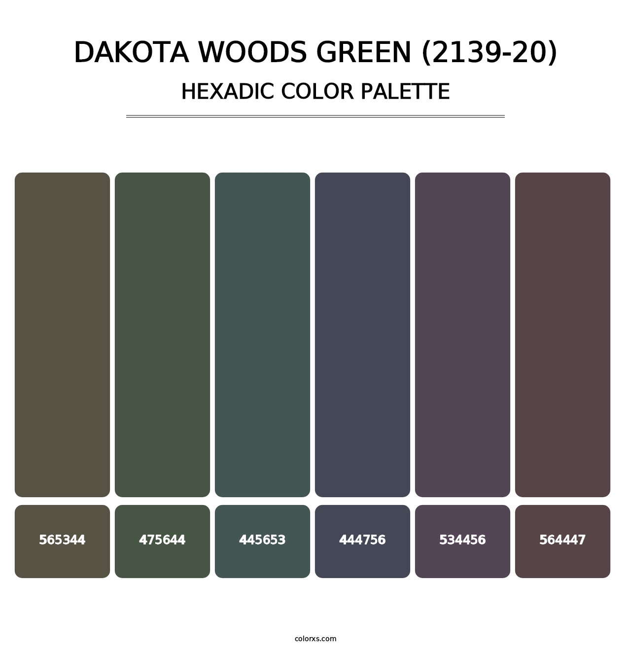 Dakota Woods Green (2139-20) - Hexadic Color Palette