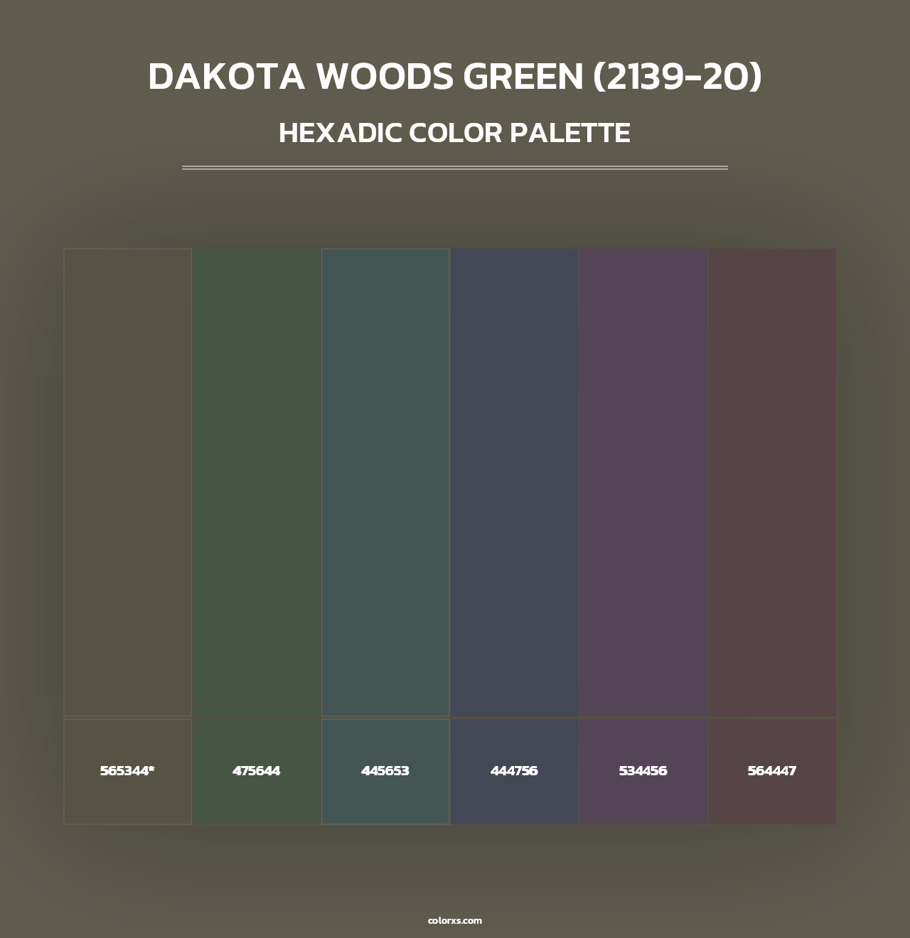 Dakota Woods Green (2139-20) - Hexadic Color Palette