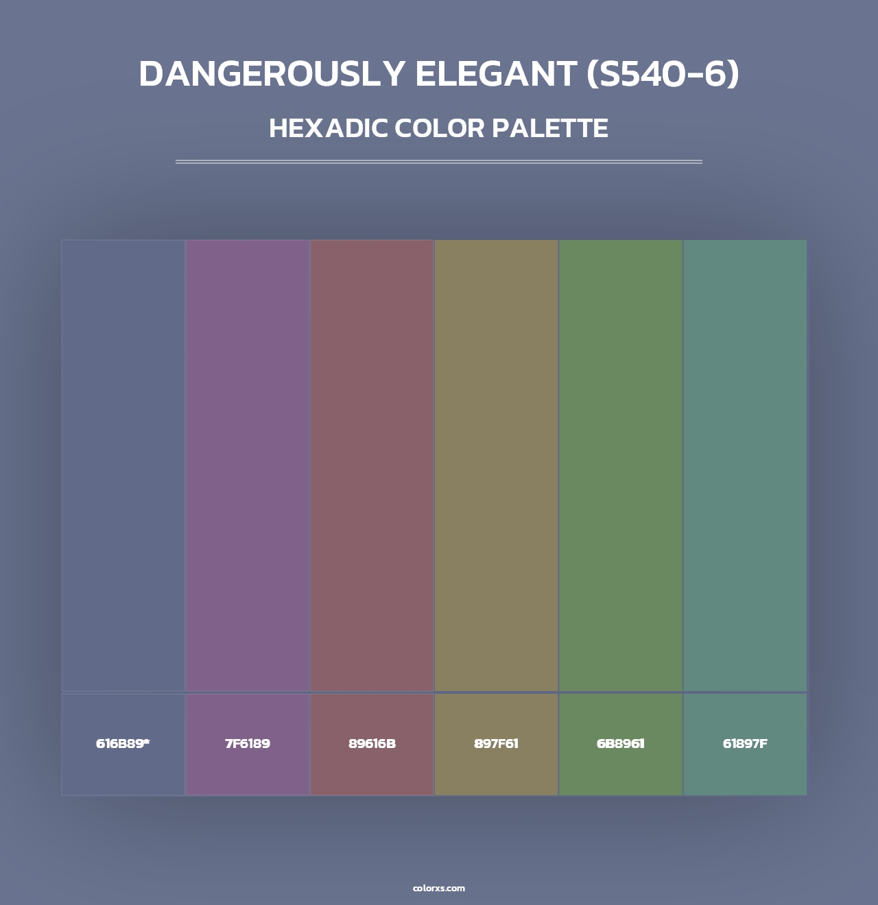 Dangerously Elegant (S540-6) - Hexadic Color Palette