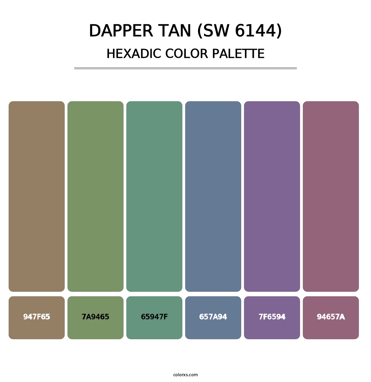 Dapper Tan (SW 6144) - Hexadic Color Palette