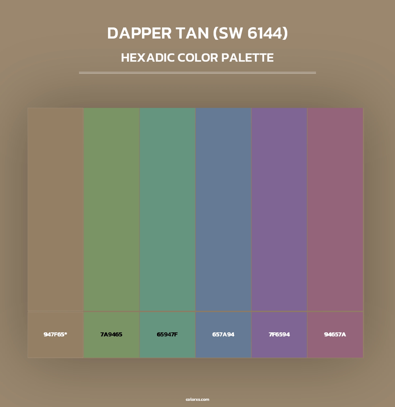 Dapper Tan (SW 6144) - Hexadic Color Palette