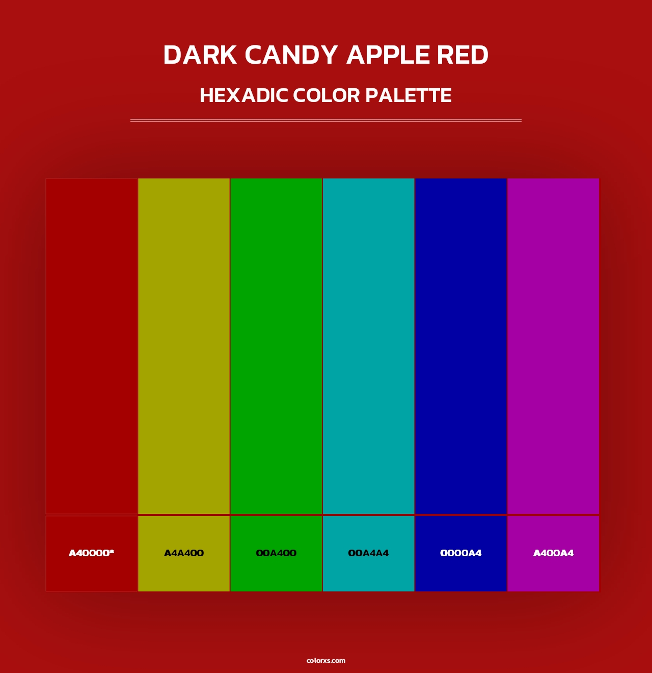 Dark Candy Apple Red - Hexadic Color Palette